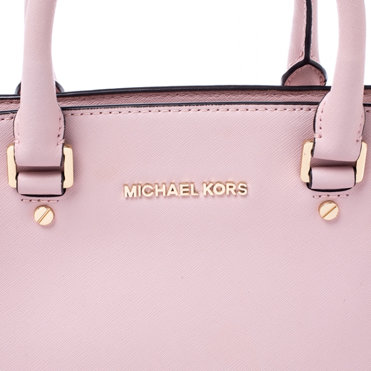 Pre Owned Michael Michael Kors Pink Saffiano Leather Selma Tote
