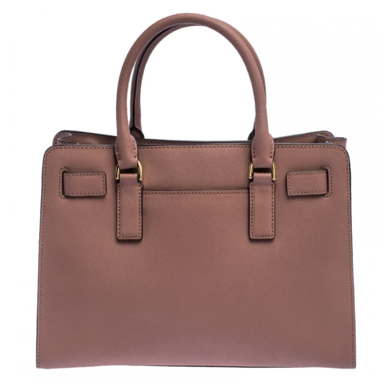 Pre Owned Michael Michael Kors Old Rose Saffiano Leather Dillon Tote