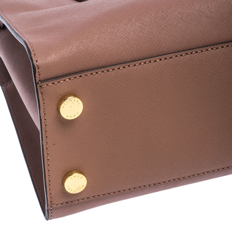 Pre Owned Michael Michael Kors Old Rose Saffiano Leather Dillon Tote