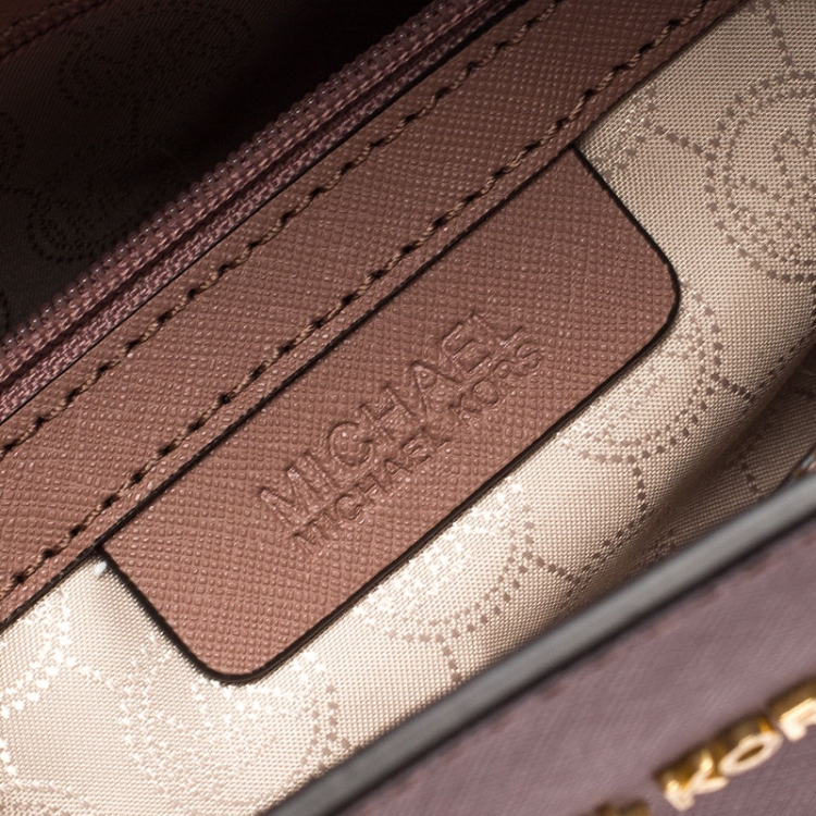 Pre Owned Michael Michael Kors Old Rose Saffiano Leather Dillon Tote