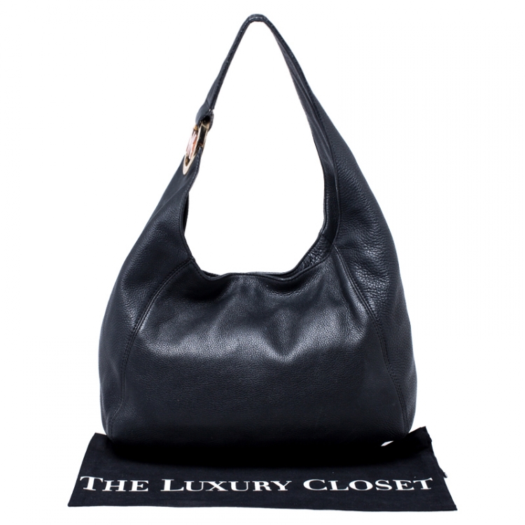 Pre Owned MICHAEL Michael Kors Black Leather Hobo