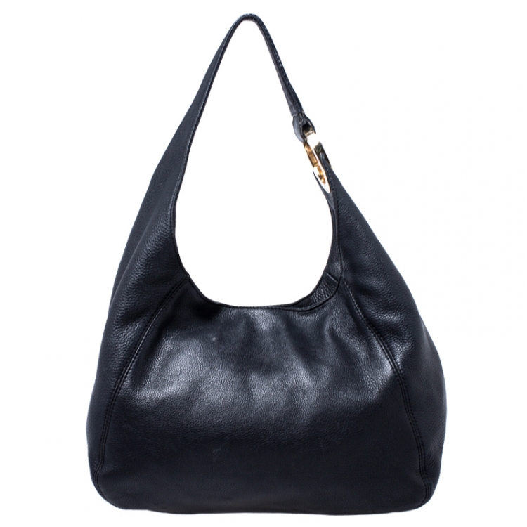 Pre Owned MICHAEL Michael Kors Black Leather Hobo