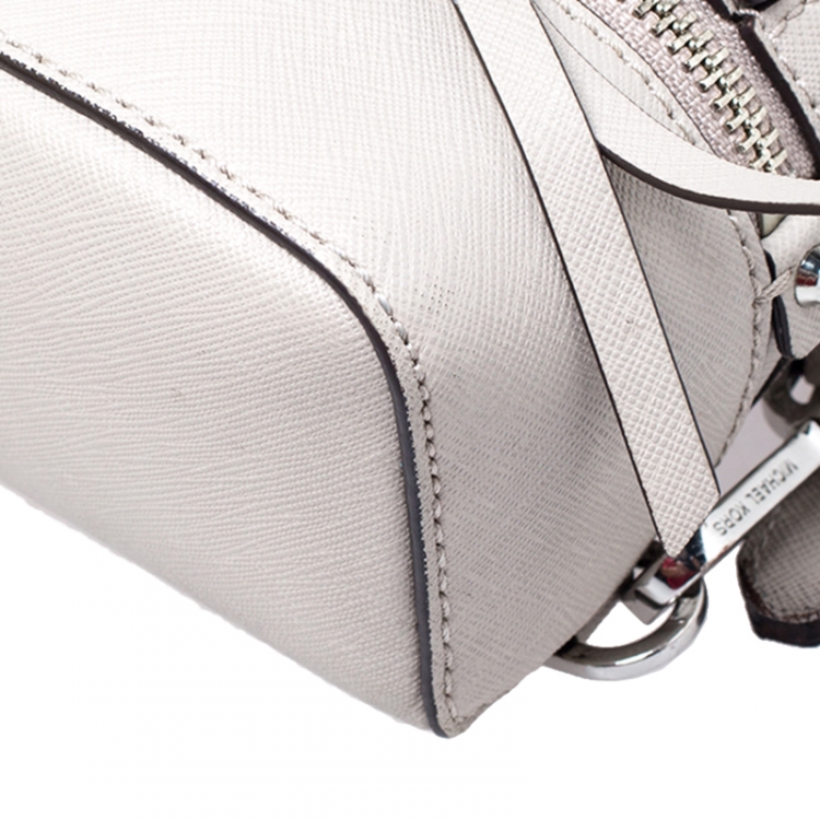 Pre Owned Michael Kors Grey Leather Rhea Backpack 
