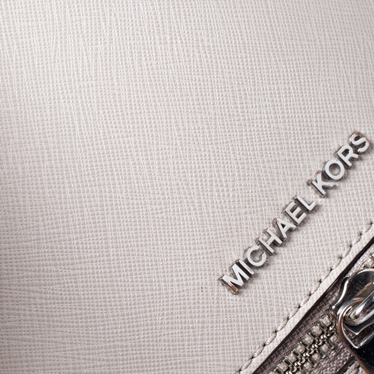 Pre Owned Michael Kors Grey Leather Rhea Backpack 