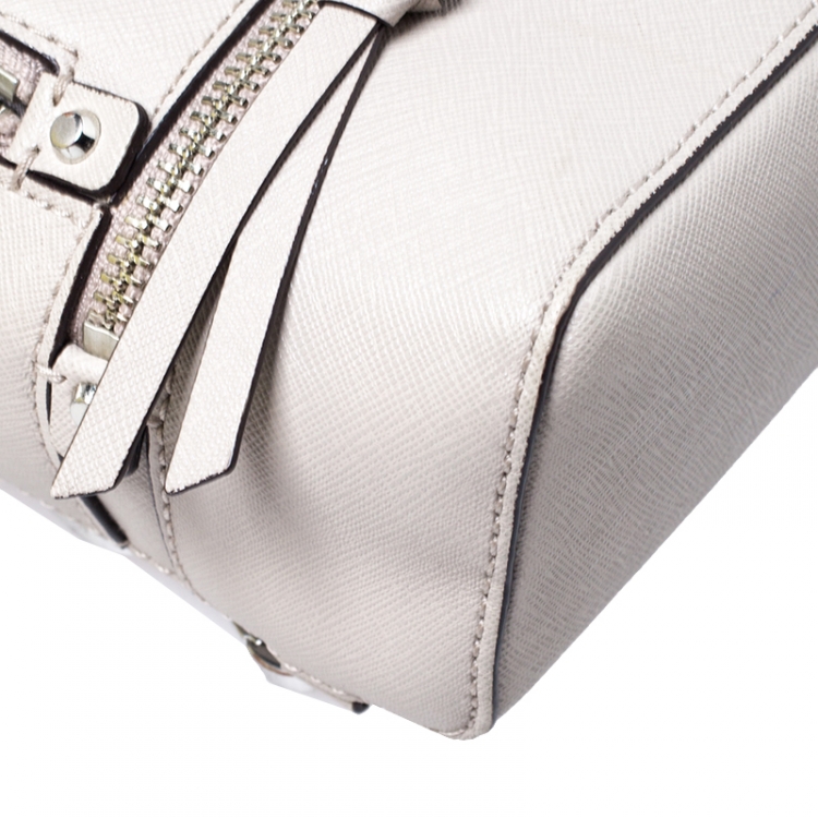 Pre Owned Michael Kors Grey Leather Rhea Backpack 