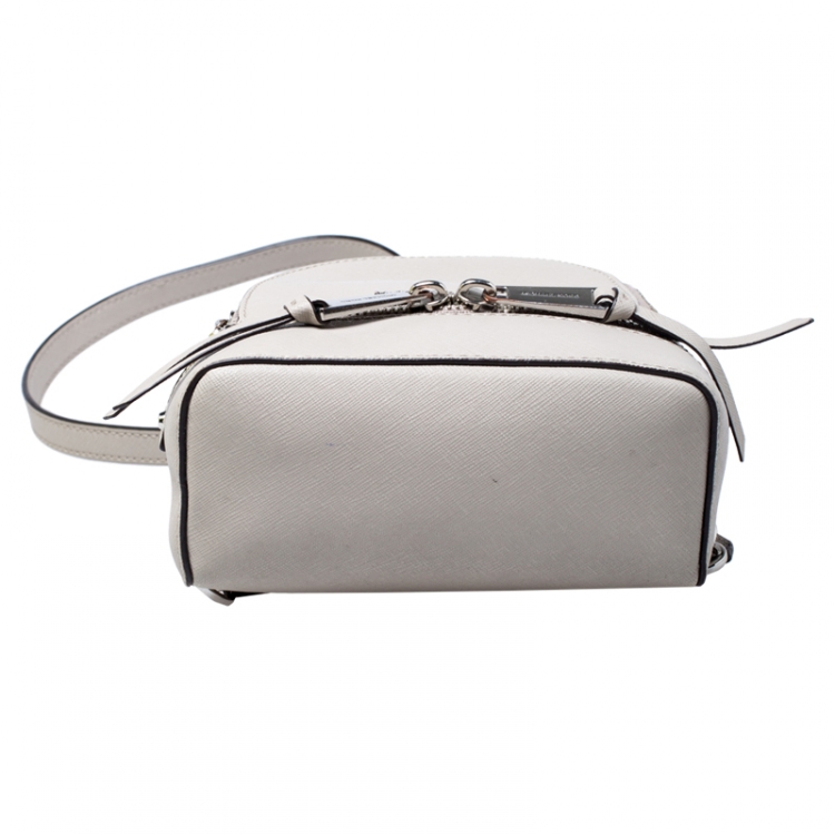 Pre Owned Michael Kors Grey Leather Rhea Backpack 