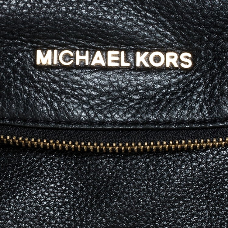 Pre Owned Michael Kors Black Leather Bedford Tassel Shoulder Bag