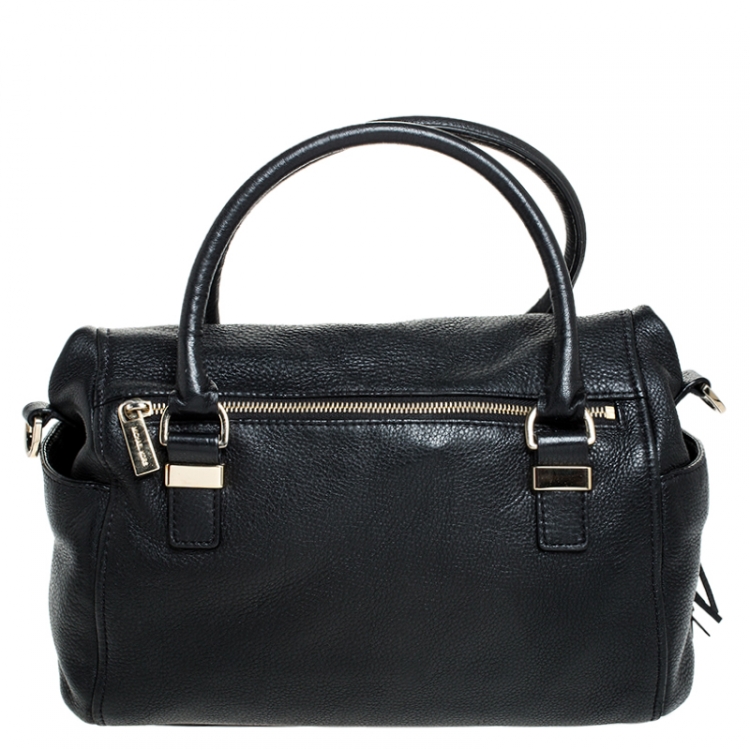 Pre Owned Michael Kors Black Leather Bedford Tassel Shoulder Bag