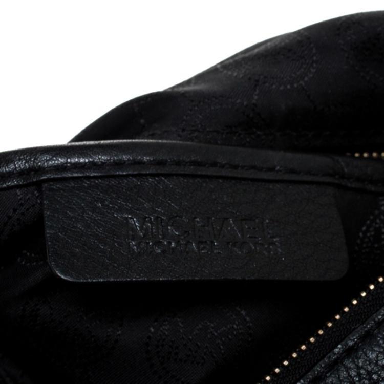 Pre Owned Michael Kors Black Leather Bedford Tassel Shoulder Bag