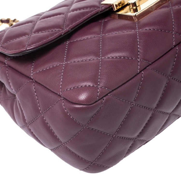 Pre Owned Michael Kors Burgundy Quilted Leather Sloan Chain Shoulder Bag