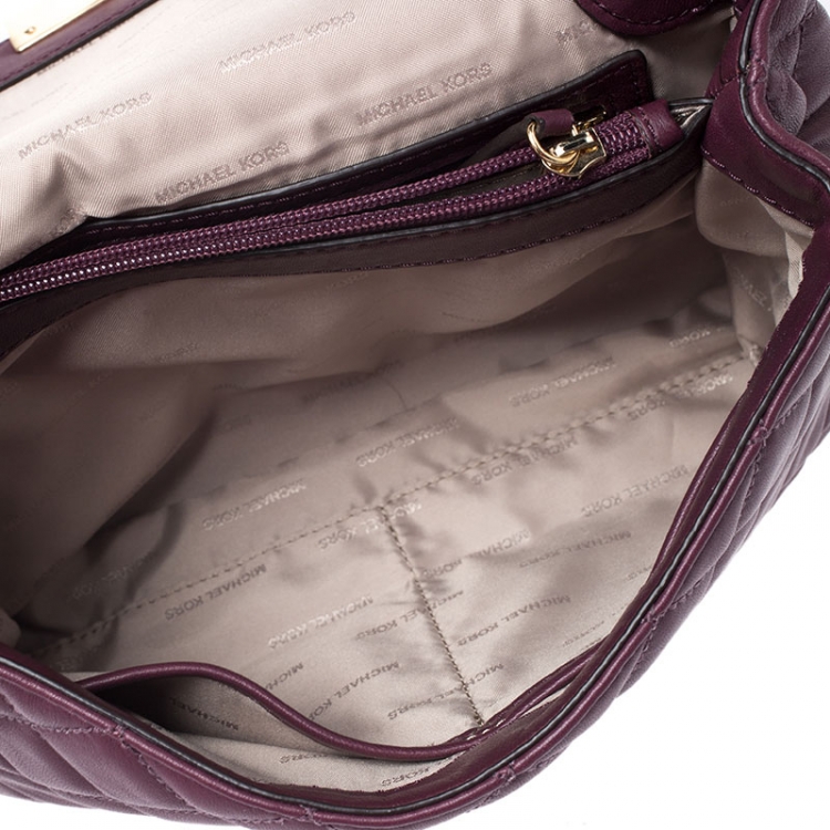 Pre Owned Michael Kors Burgundy Quilted Leather Sloan Chain Shoulder Bag