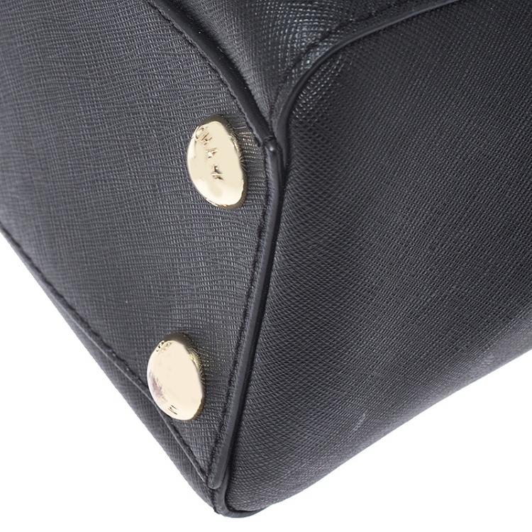 Pre Owned MICHAEL Michael Kors Black Leather Small Cynthia Tote