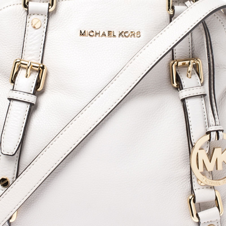 Pre Owned MICHAEL Michael Kors Cream Leather Bedford Satchel