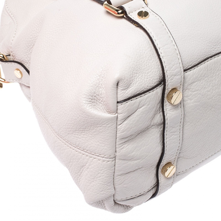 Pre Owned MICHAEL Michael Kors Cream Leather Bedford Satchel