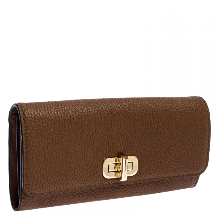 Pre Owned Michael Kors Tan Leather Karson Wallet