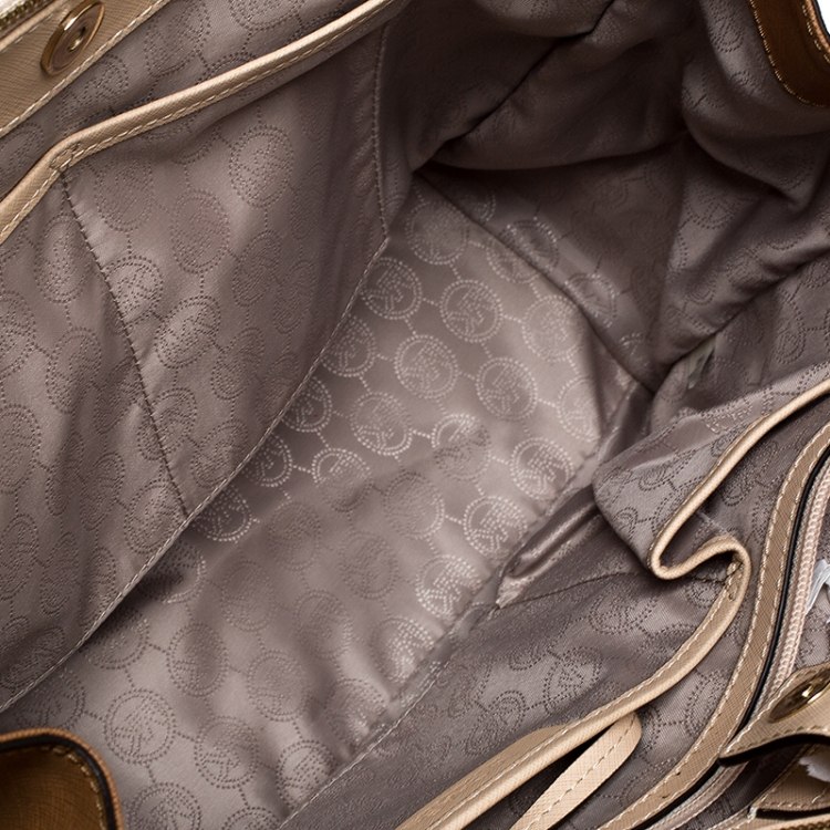 Pre Owned MICHAEL Michael Kors Multicolor Leather Double Zip Jet Set Tote