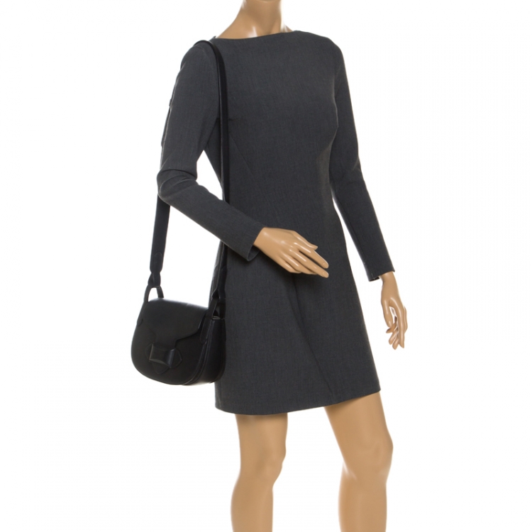 Pre Owned Michael Kors Black Leather Daria Crossbody Bag