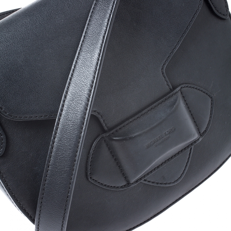 Pre Owned Michael Kors Black Leather Daria Crossbody Bag