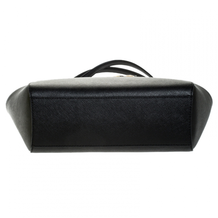 Pre Owned Michael Kors Black Leather Jet Set Travel Chain Shoulder Bag