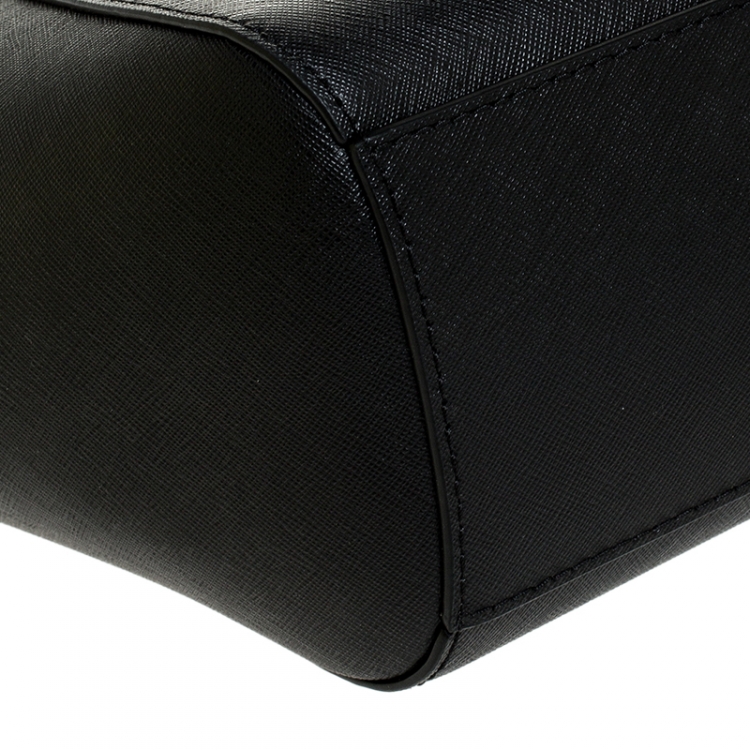 Pre Owned Michael Kors Black Leather Jet Set Travel Chain Shoulder Bag