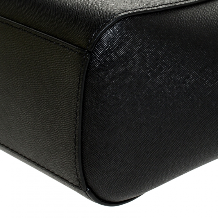 Pre Owned Michael Kors Black Leather Jet Set Travel Chain Shoulder Bag