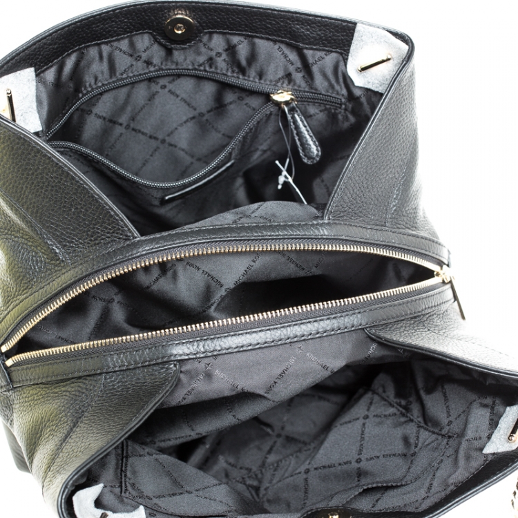 Pre Owned Michael Kors Black Leather Jet Set Item Chain Shoulder Bag