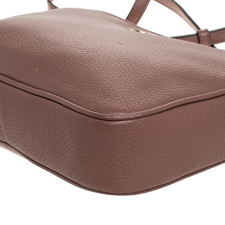 Pre Owned Michael Kors Old Rose Leather Jet Set Crossbody Bag