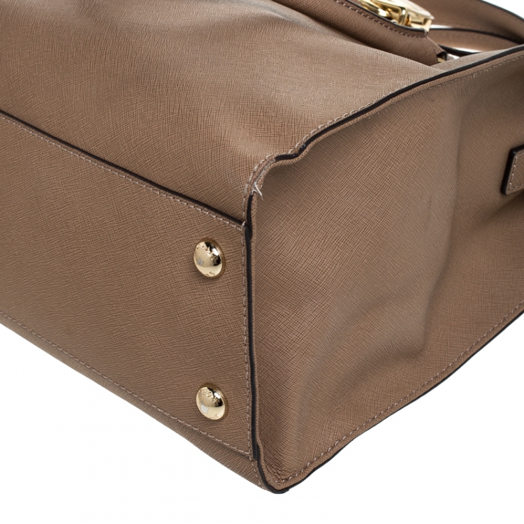 Pre Owned MICHAEL Michael Kors Brown Leather Large Hamilton North South Tote