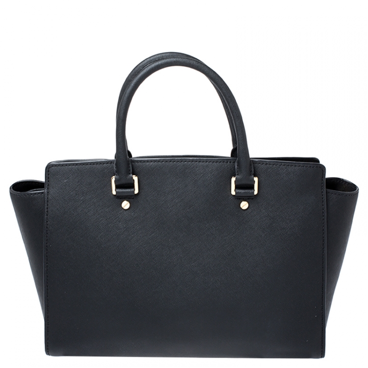 Pre Owned MICHAEL Michael Kors Black Leather Selma Satchel