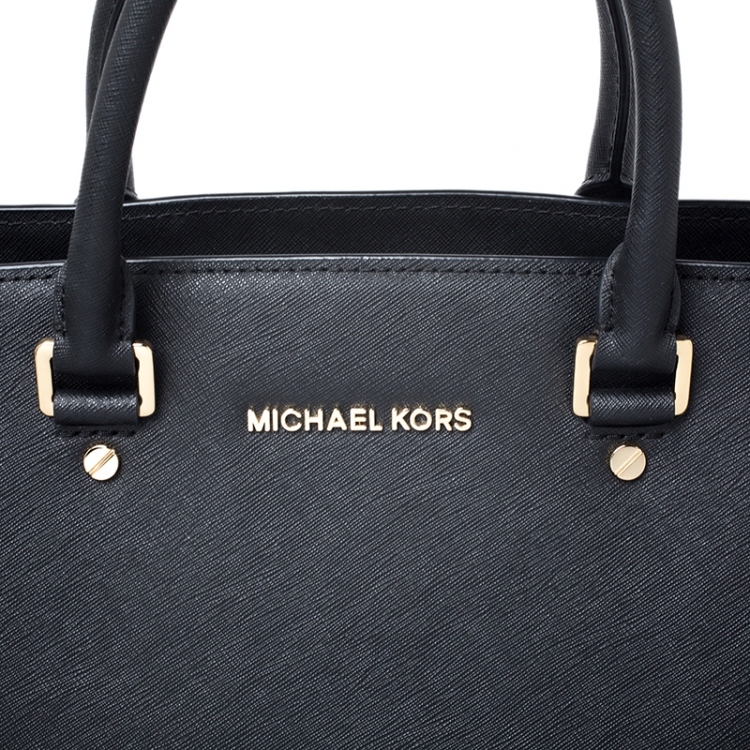 Pre Owned MICHAEL Michael Kors Black Leather Selma Satchel