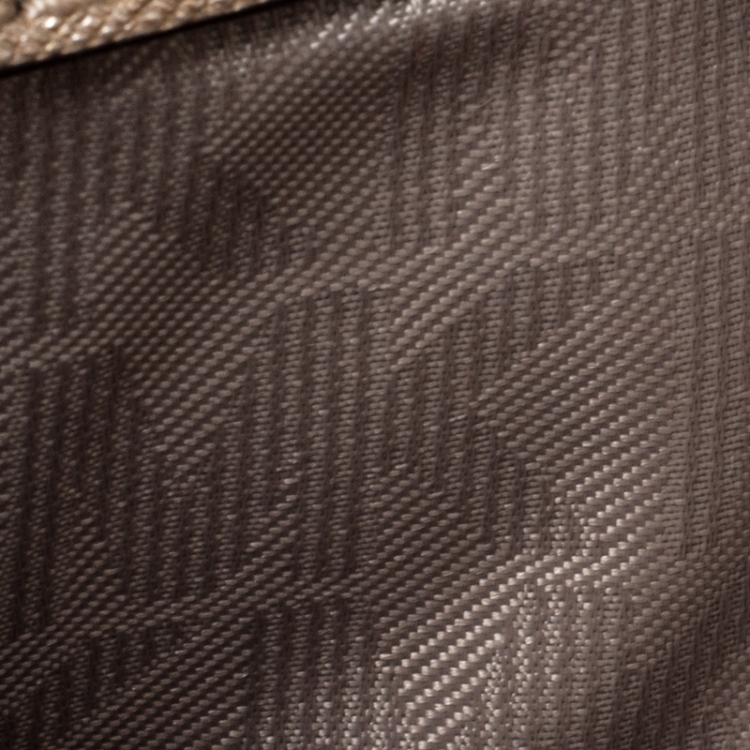 Pre Owned Michael Kors Metallic Gold Saffiano Leather Strap Clutch