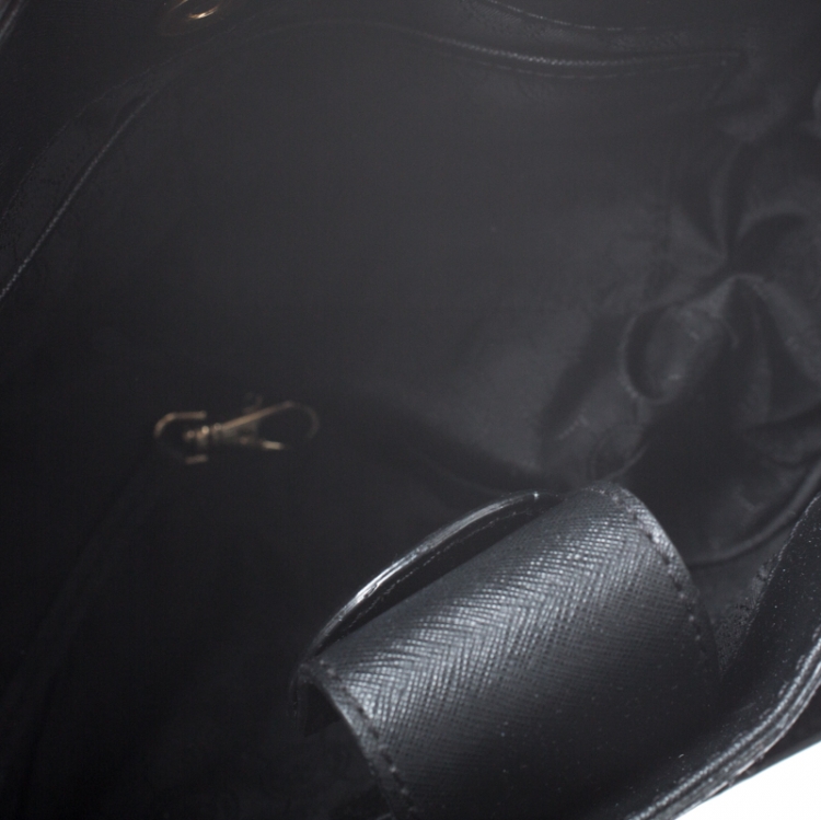 Pre Owned MICHAEL Micheal Kors Black Leather East/West Hamilton Tote