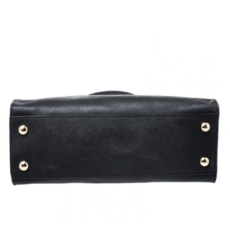 Pre Owned MICHAEL Micheal Kors Black Leather East/West Hamilton Tote