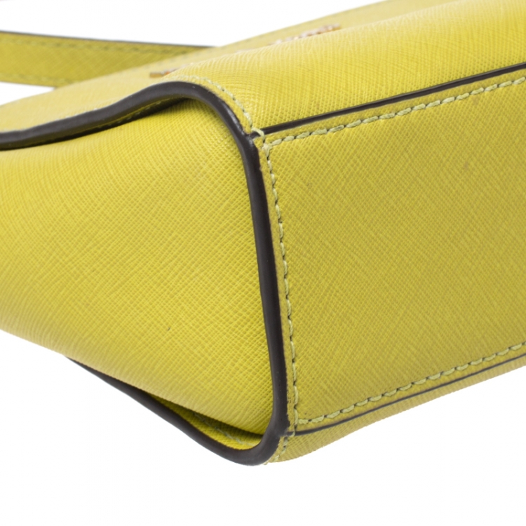 Pre Owned Michael Kors Green Leather Mini Selma Crossbody Bag