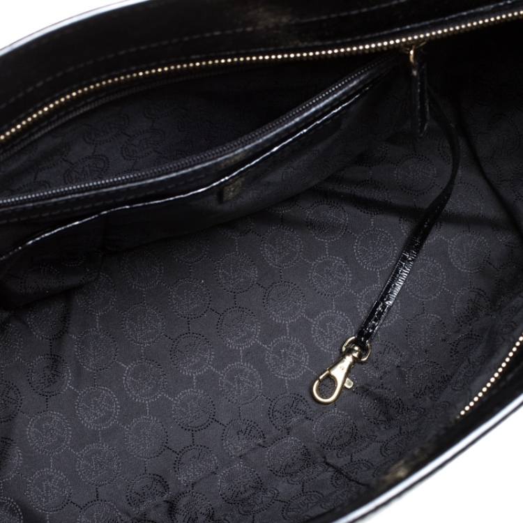 Pre Owned MICHAEL Michael Kors Black Patent Leather Selma Tote