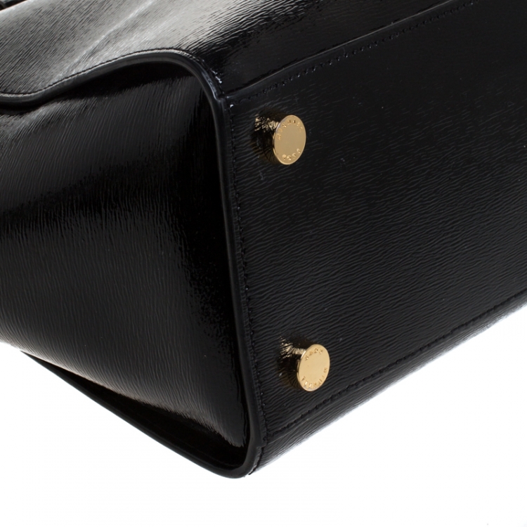 Pre Owned MICHAEL Michael Kors Black Patent Leather Selma Tote