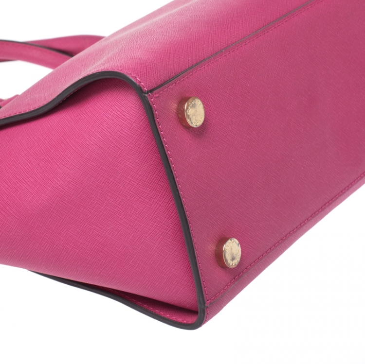 Pre Owned MICHAEL Michael Kors Fuchsia Leather Large Selma Tote