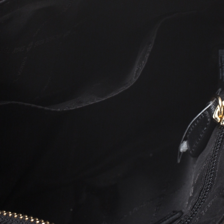 Pre Owned Michael Kors Black Leather Medium Dome Crossbody Bag