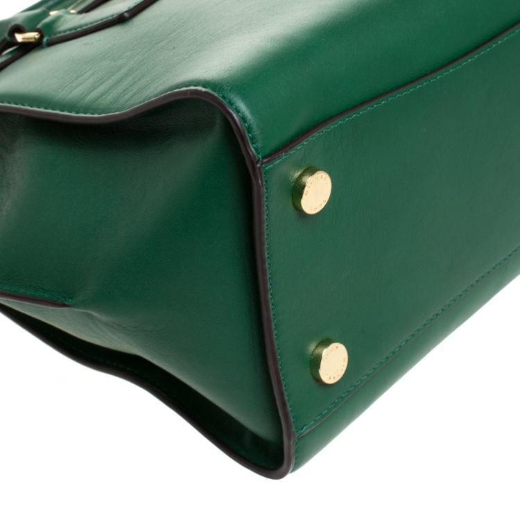 Pre Owned MICHAEL Michael Kors Green Leather Hamilton Tote