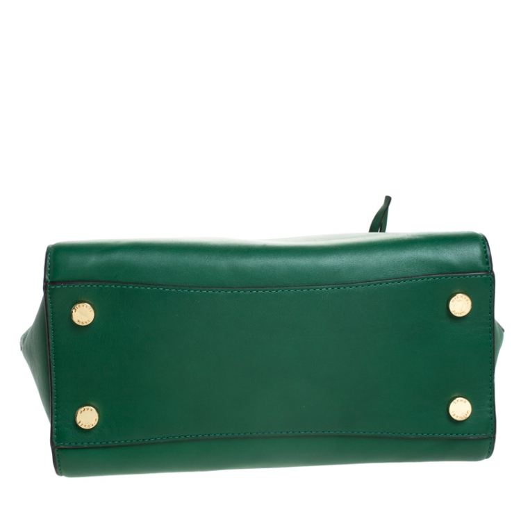Pre Owned MICHAEL Michael Kors Green Leather Hamilton Tote