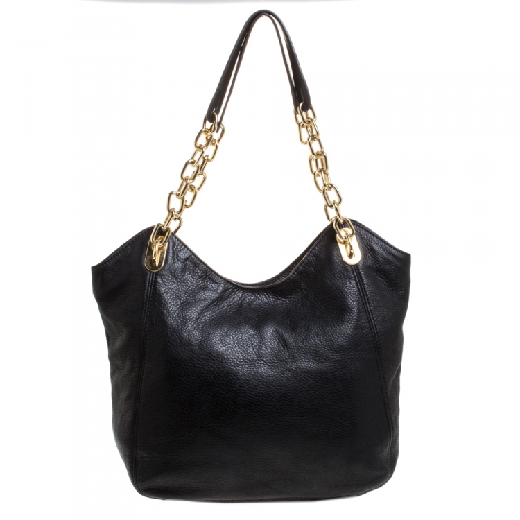 Pre Owned MICHAEL Michael Kors Black Leather Lilly Shoulder Bag