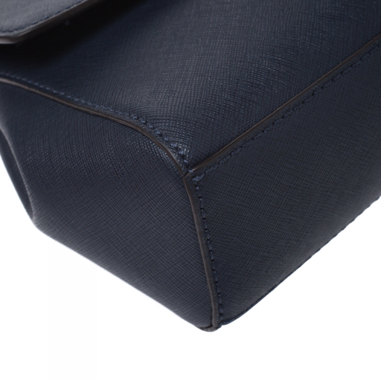 Pre Owned Michael Kors Blue Leather Extra Small Ava Crossbody Bag