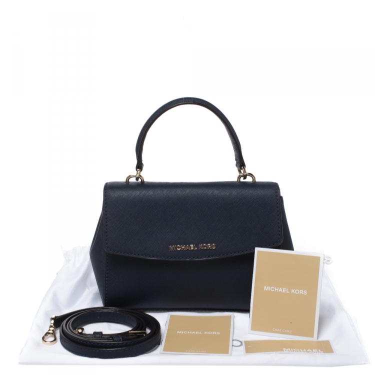Pre Owned Michael Kors Blue Leather Extra Small Ava Crossbody Bag