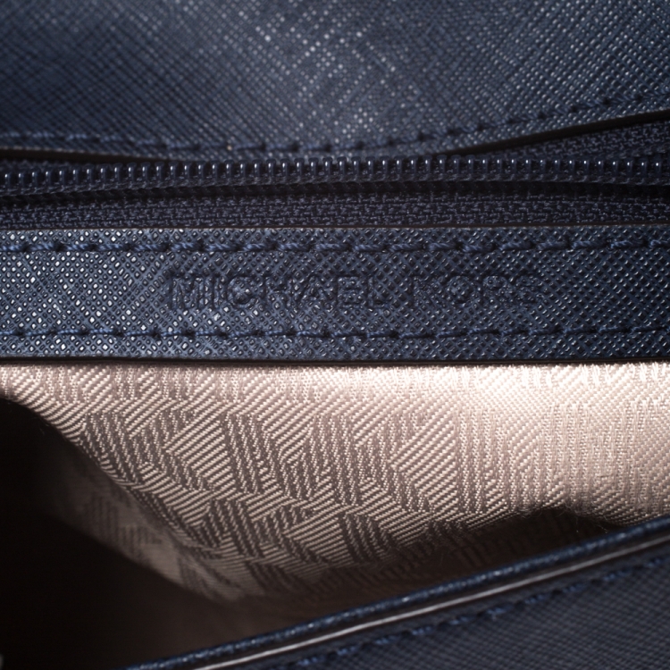 Pre Owned Michael Kors Blue Leather Extra Small Ava Crossbody Bag