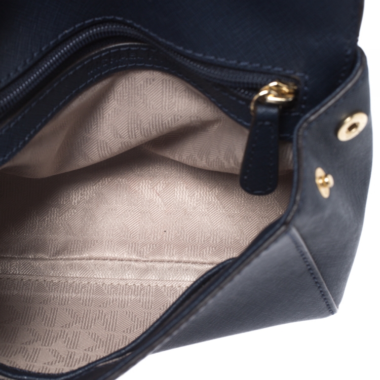 Pre Owned Michael Kors Blue Leather Extra Small Ava Crossbody Bag