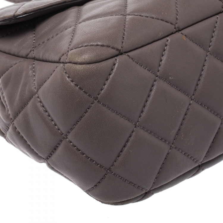 Pre Owned Michael Kors Dark Beige Leather Sloan Shoulder Flap Bag