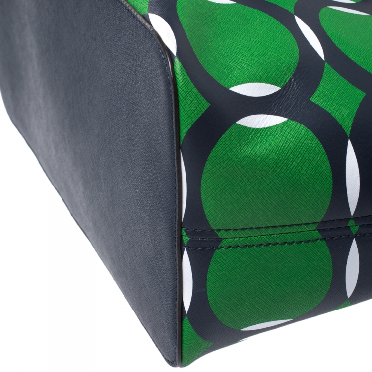 Pre Owned Michael Kors Green Coated Canvas Jet Set Deco Travel Tote