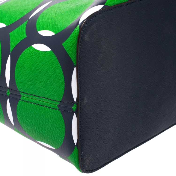 Pre Owned Michael Kors Green Coated Canvas Jet Set Deco Travel Tote