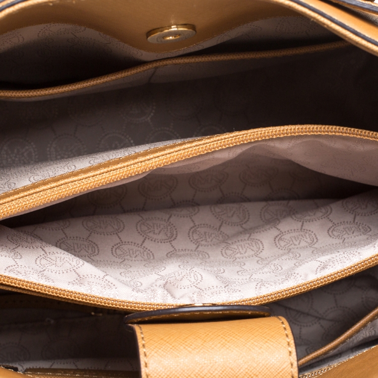 Pre Owned MICHAEL Michael Kors Brown Leather Large Hamilton North South Tote