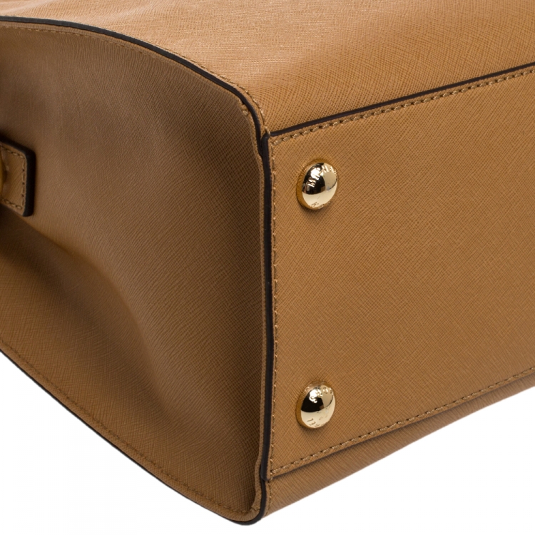 Pre Owned MICHAEL Michael Kors Brown Leather Large Hamilton North South Tote